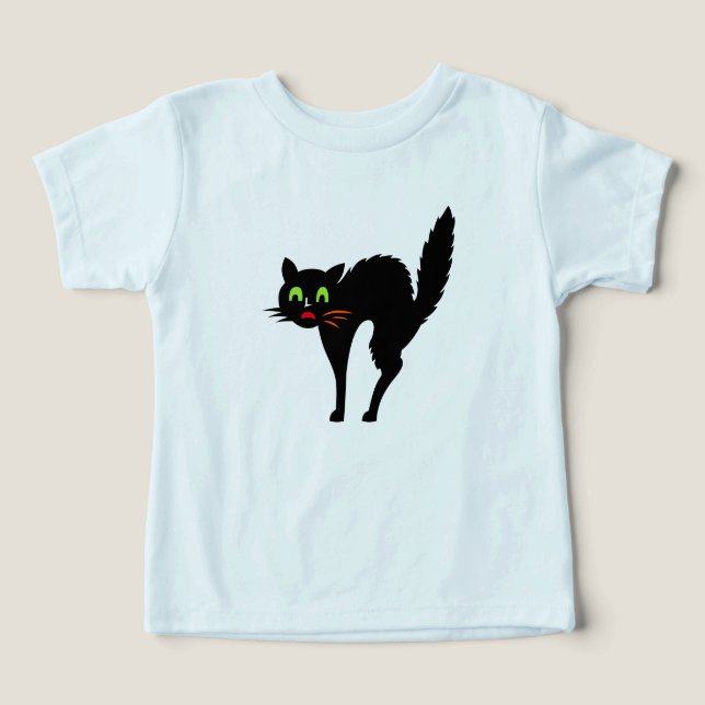 Spooky Black Cat Infant Kids Boy Girl Halloween Toddler T-shirt (Design Front)