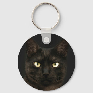 Spooky black cat keychain