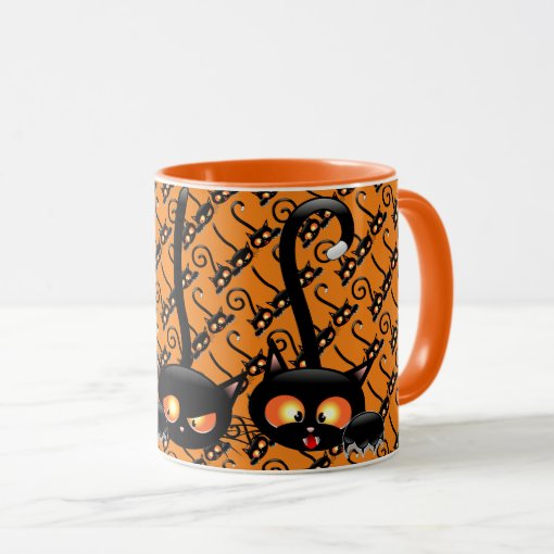 Spooky Black Cat Mug | Zazzle