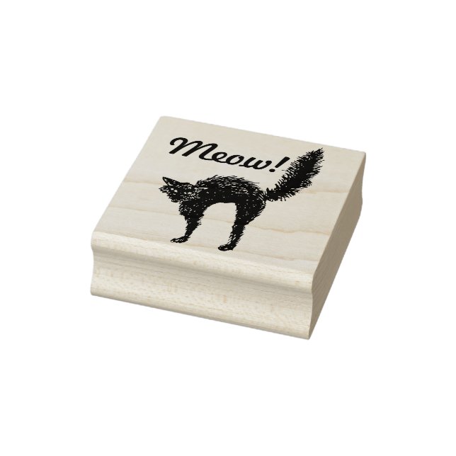 Spooky Black Cat Rubber Stamp (Stamp)