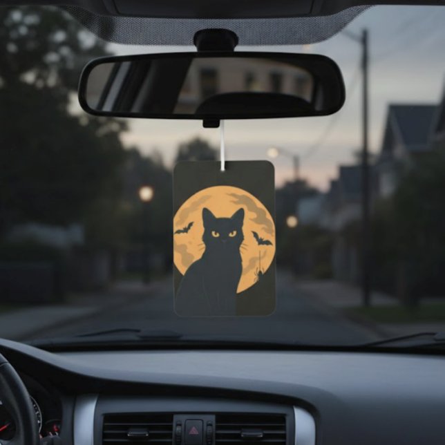 Spooky Black Cat Silhouette Halloween  Air Freshener (Creator Uploaded)