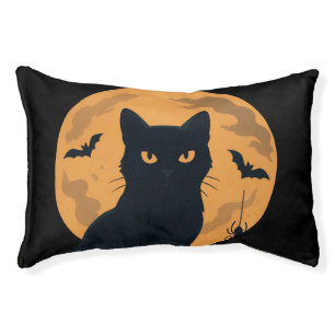 Spooky Black Cat Silhouette Halloween Pet Bed