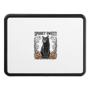 Spooky Black Cat Vintage Halloween Engraving Shirt Hitch Cover