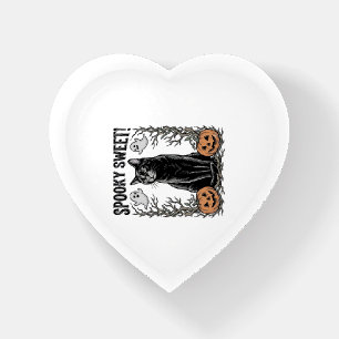 Spooky Black Cat Vintage Halloween Engraving Shirt Paperweight