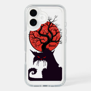 Spooky Black Cat White Speck Phone Case
