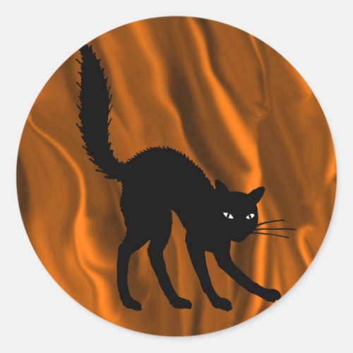 Spooky Black Cat with Back Arched Halloween