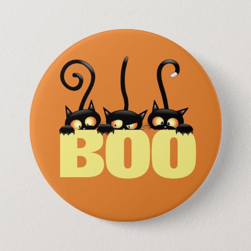 Spooky Black Cats Button