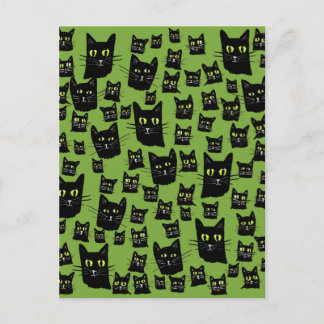 Spooky Black Cats                                  Postcard