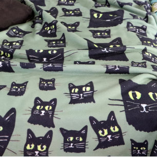 Spooky Black Cats Sherpa Blanket
