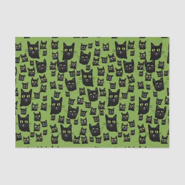 Spooky Black Cats                                  Tissue Paper (Front)