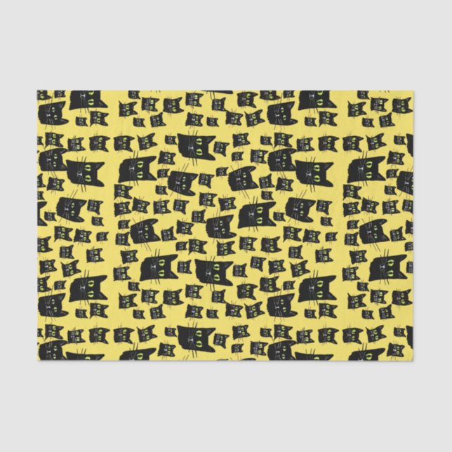 Spooky Black Cats                                  Tissue Paper (Front)