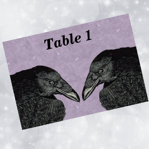 Spooky Black Crow Raven Face Table Number