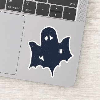 Spooky Black Ghost - Halloween Contour Sticker