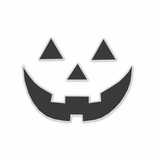 Spooky black Jack o lantern pumpkin face Halloween Sticker