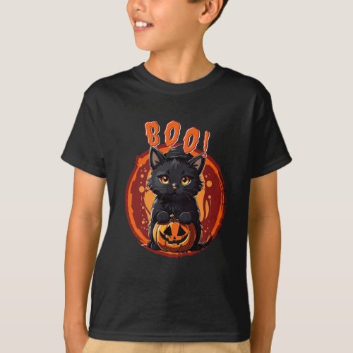 Spooky Black Kitty BOO T_Shirt