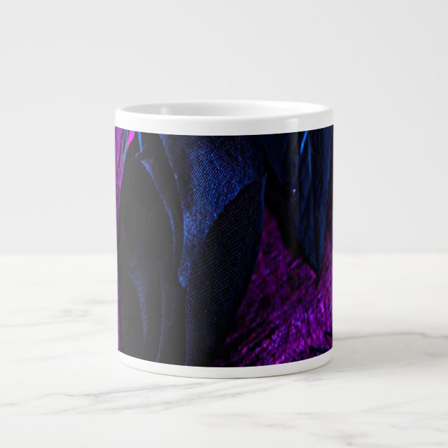 Spooky Black Material Rose, Black Spiders Giant Coffee Mug (Front)
