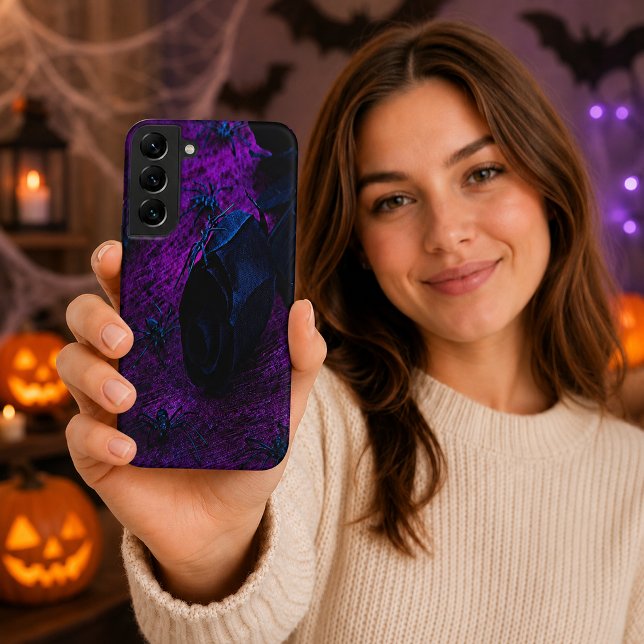Spooky Black Material Rose, Black Spiders Samsung Galaxy Case (Spooky Black Material Rose, Black Spiders Samsung Galaxy Case)