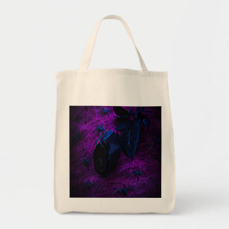 Spooky Black Material Rose, Black Spiders Tote Bag