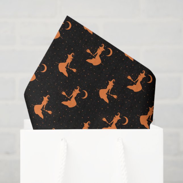 Spooky Black & Orange Witch Tissue Paper (Gift Bag)
