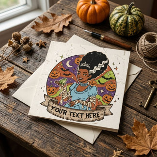 Spooky Black Queen Bride of Frankenstein Vintage Card
