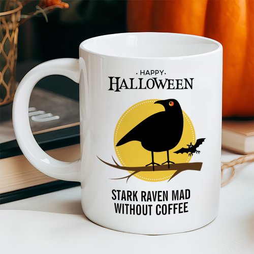 Spooky Black Raven Halloween Coffee Mug