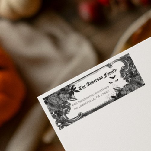 Spooky Black Raven Halloween Return Address Label