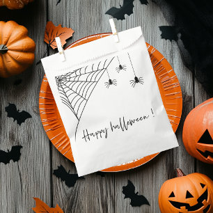 Spooky Black Spiders Party Happy Halloween Favor Bag