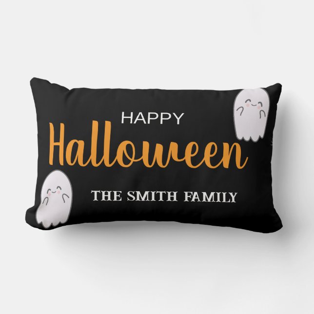 Spooky Black & White Decorative Cushion (Front)