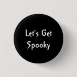 Spooky Black &amp; White Halloween Party Button