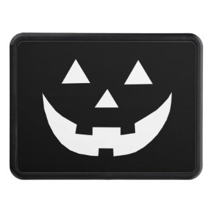 Spooky black white jack o lantern funny Halloween Hitch Cover