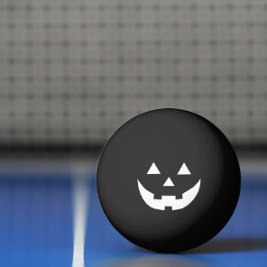Spooky black white Jack o lantern funny Halloween Ping Pong Ball