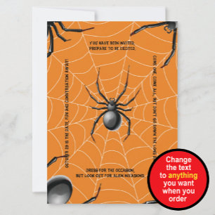 Spooky Black Widow Rhyming Halloween Invitation