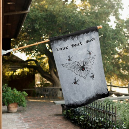 Spooky Black Widow Spiders in Triangular Web White House Flag