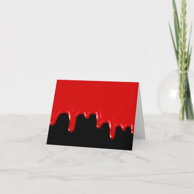 Spooky Blood Dripping Blank  Letterpress Thank You Card (Front)