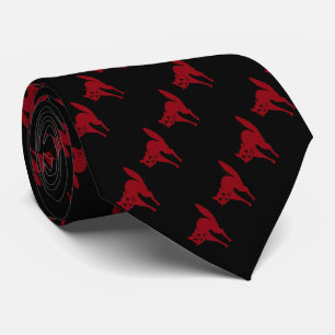 spooky blood red frightened cat halloween neck tie