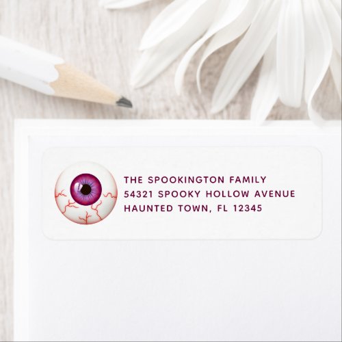 Spooky Bloodshot Eyeball Halloween Return Address Label