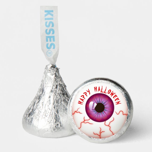 Spooky Bloodshot Eyeball Happy Halloween Hershey®'s Kisses® (Front)