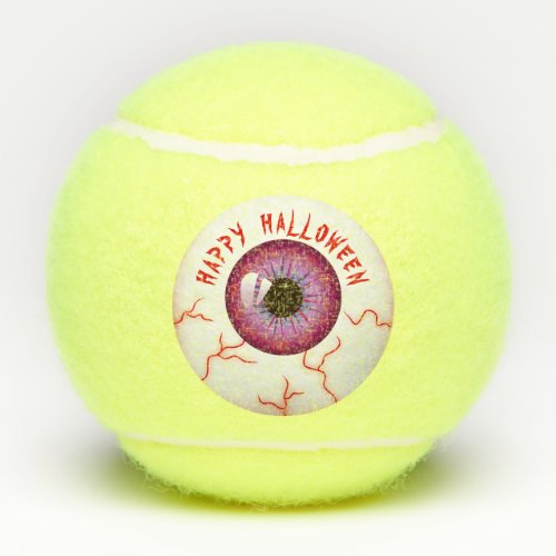 Spooky Bloodshot Eyeball Happy Halloween Tennis Balls