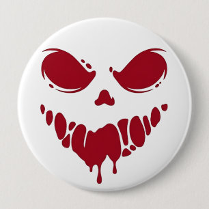 Spooky Bloody Face Button - Halloween Patch Pin
