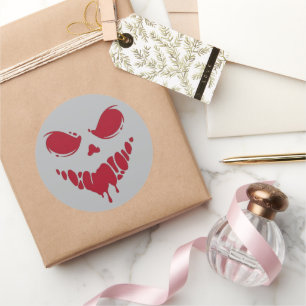 Spooky Bloody Face Sticker - Halloween Decal Label