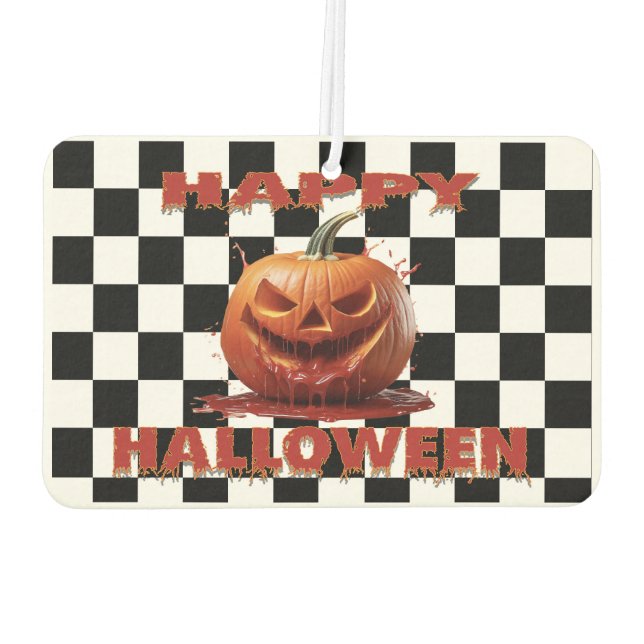 Spooky Bloody Pumpkin Halloween Air Freshener (Back)
