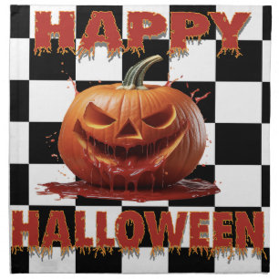 Spooky Bloody Pumpkin Halloween Cloth Napkin