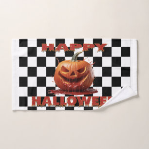 Spooky Bloody Pumpkin Halloween  Hand Towel