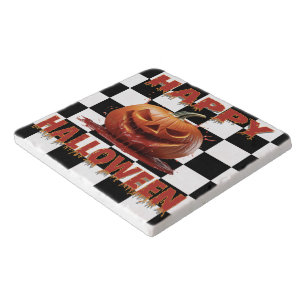 Spooky Bloody Pumpkin Halloween Trivet