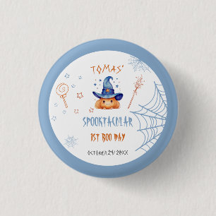 Spooky Boo Day Halloween Boy birthday Button