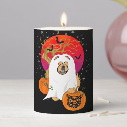 SPOOKY BOO_DOG   _Pillar candle