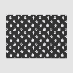 Spooky Boo Ghost Black and White pattern Halloween Tissue Paper