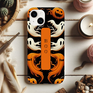 Spooky Boo Ghost Ghoul Jack Halloween Orange Funky Case-Mate iPhone 14 Case