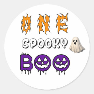 Spooky Boo Ghost Scene For Halloween Fun 👻 Classic Round Sticker