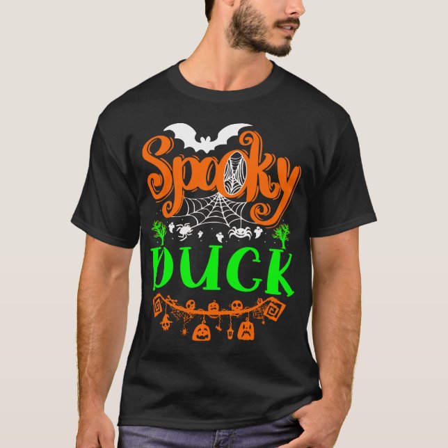 Spooky Boo Halloween Animal Duck Giftidea T-Shirt (Front)